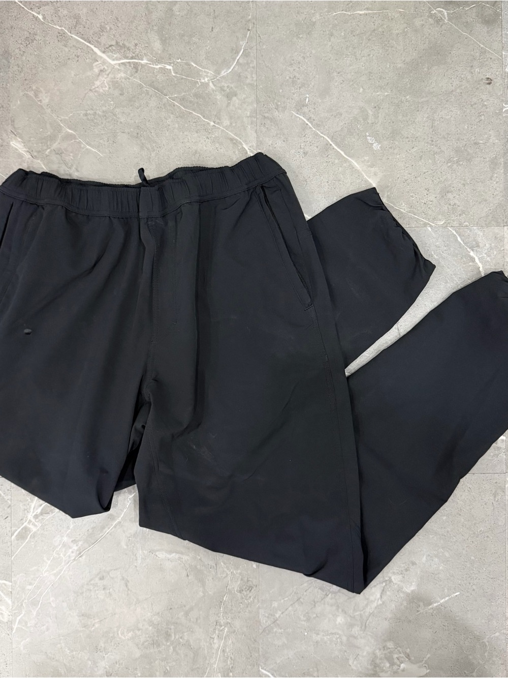 Janji Black Men's Transit Tech Running Jogger Pants with Drawstring